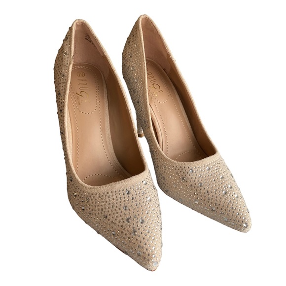 Rouge Helium Pink Heels With Rhinestones Size 7.5 - Picture 3 of 6